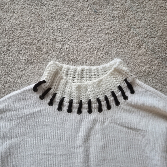 Zara Knit Ivory Mock Neck Jumper Sweater Size Small - Picture 3 of 6